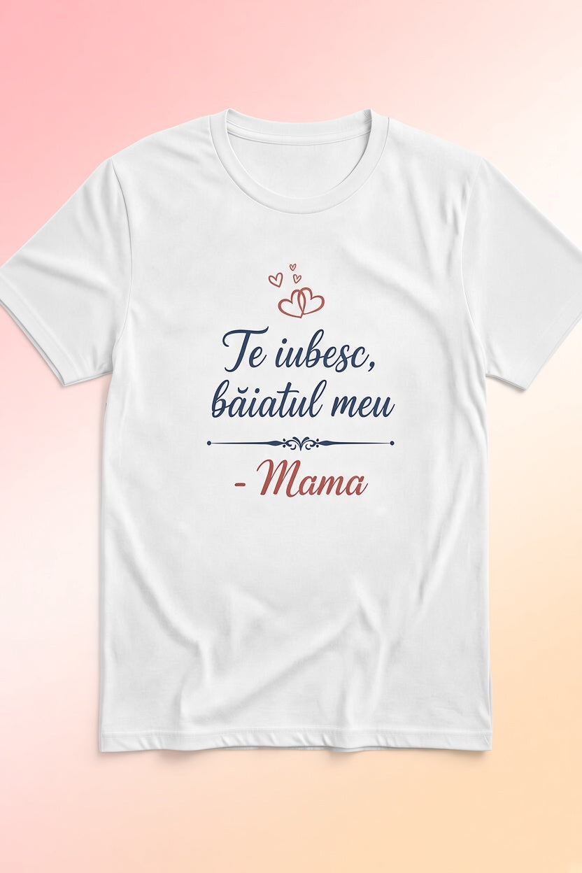 Tricou „Te iubesc, băiatul meu" | Suflet FM – Cadou de la Mama